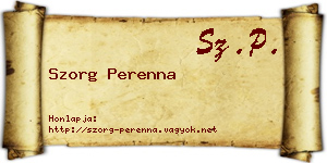 Szorg Perenna névjegykártya